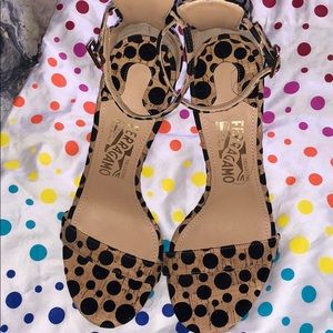 Salvatore Ferragamo Angie Spot Print Sandals